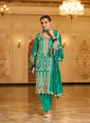 Green Colour Anokhi By Eba Premium Silk With Embroidery Work Designer Salwar Kameez Catalog D 1639