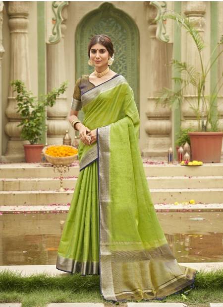 Green Colour Anushka Vol 3 By Pankh Pure Silk Saree Catalog 6908