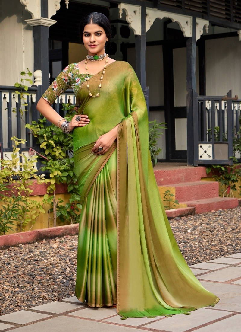 Green Colour Aruna Vol 4 By Stavan Velvet Chiffon Designer Party Wear Saree Orders In India AN 26