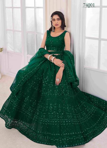 Green Colour Arya Designs Vol 48 Designer Lehenga Choli Catalog 74001