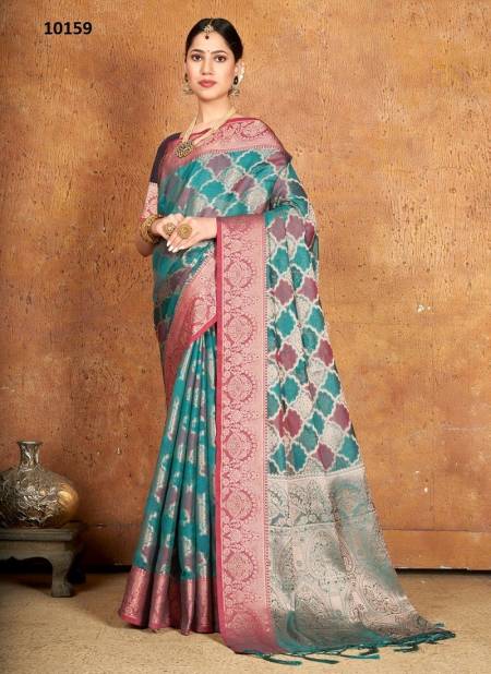 Green Colour Ashika By Sangam Banarasi Silk Saree Catalog 10159