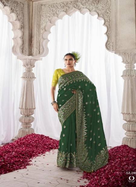 Green Colour Asiyana By Kimora Silk Designer Wedding Wear Saree Catalog SA-248