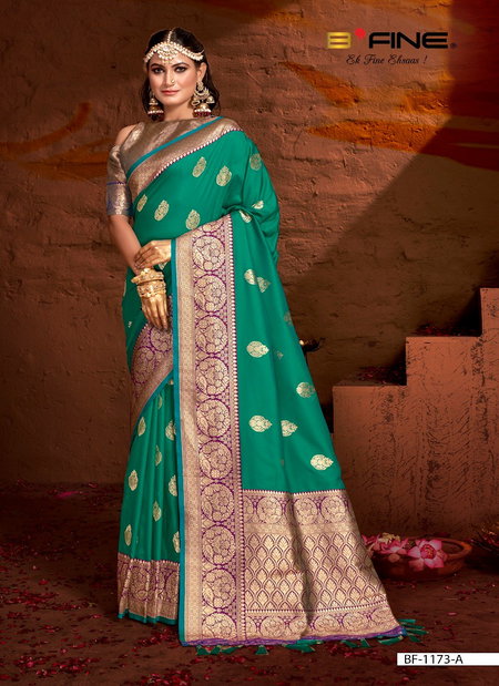 Green Colour B Fine Joshita Silk Wedding Wear Saree Wholesale Shop In Surat BF-1173-A