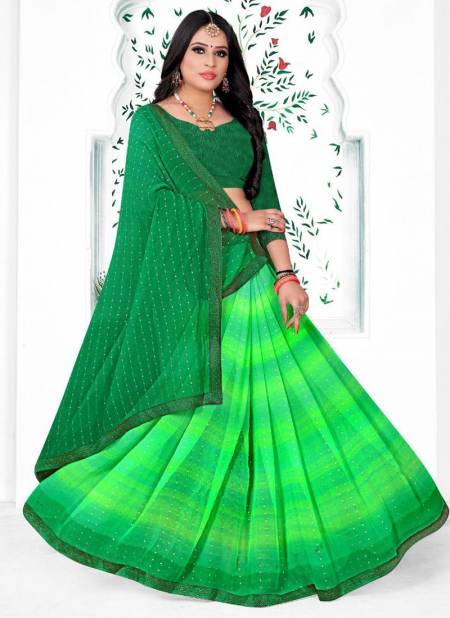 Green Colour Bhakti Vol 1 Printed Wholesale Georgette Sarees 1004