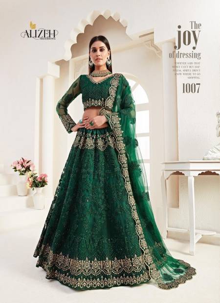 Green Colour Bridal Heritage Vol 2 By Alizeh Wedding Lehenga Choli Wholesale Market In Surat 1007