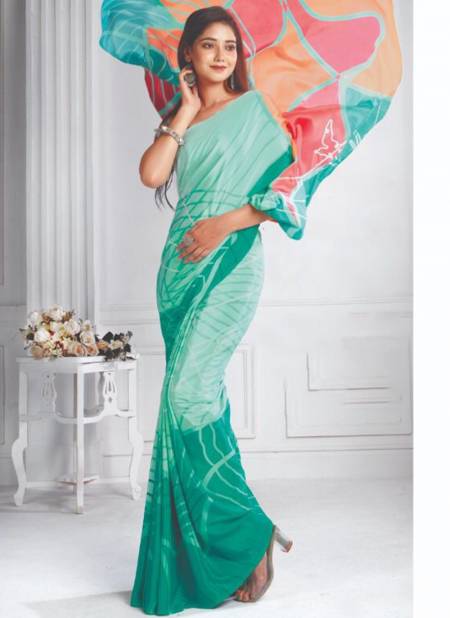 Green Colour Bright And Beautiful Wholesale Daily Wear Sarees Catalog 70004 A