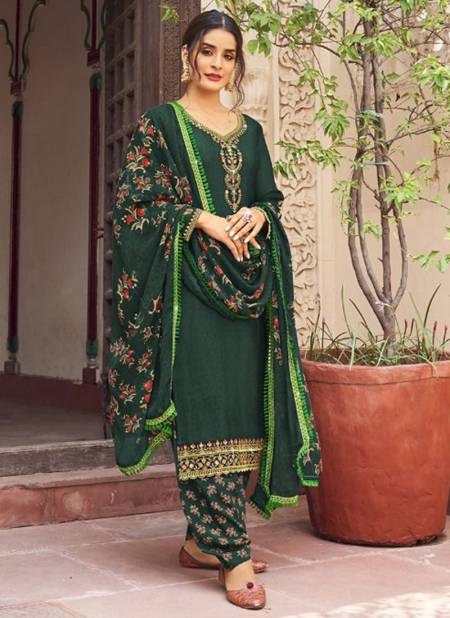 Green Colour Cherry Silk Vol 1 Radha Wholesale Punjabi Patiyala Suits Catalog 11002