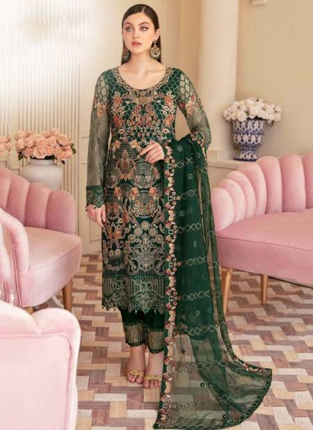 Green Colour Chervon Vol 1 Wholesale Designer Pakistani Suit Catalog 155