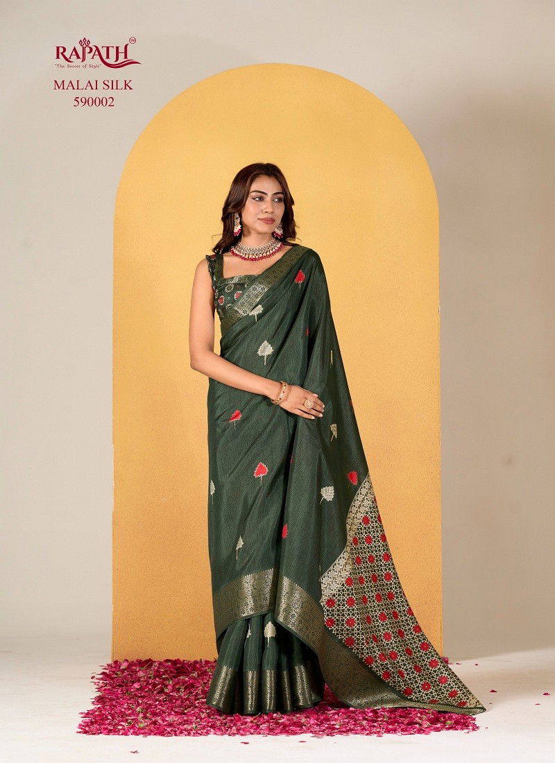 Green Colour Chocolate By Rajpath Soft Dola Silk Printed Saree Wholesale Online 590002