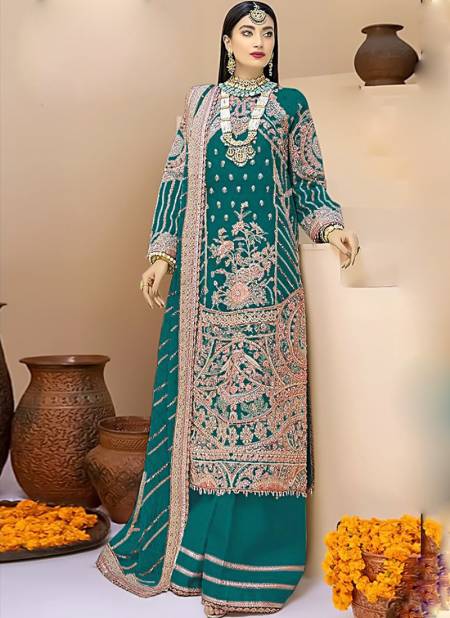 Green Colour Dinsaa Suit 150 Colours Pakistani Suits Catalog 150 F