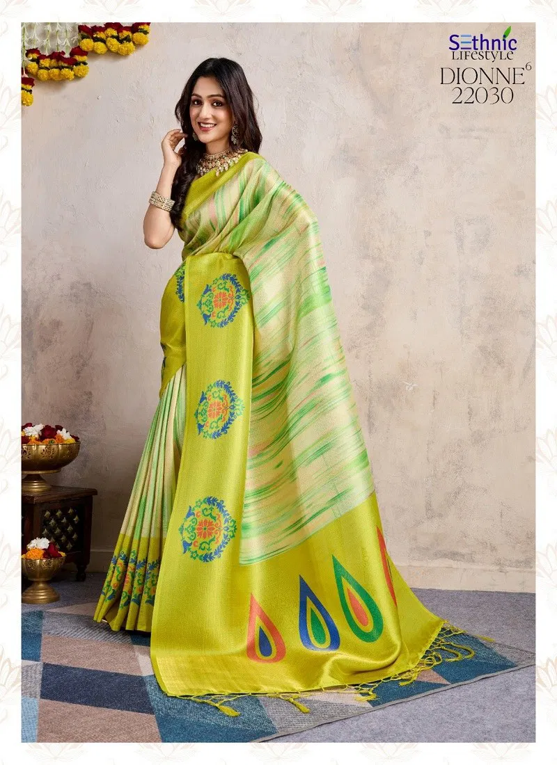 Green Colour Dionne Vol 6 By Sethnic Lifestyle Banarasi Silk Designer Saree Wholesale Online 22030