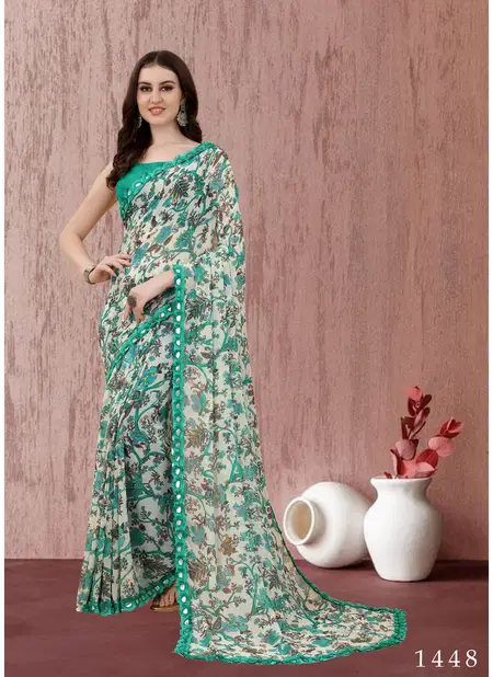 Green Colour Dyuti Vol 1 Daily Wear Saree Catalog 1448 Catalog