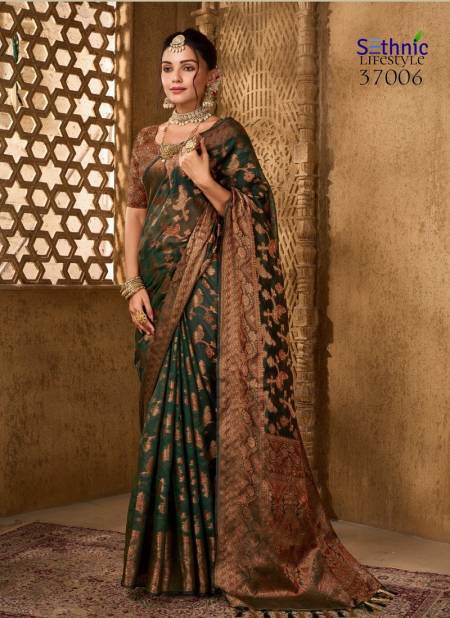 Green Colour Evogue Vol 2 By Sethnic Organza Wedding Wear Saree Wholesale Price In Surat 37006