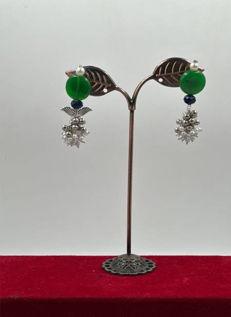 Green Colour Festive Wear 866 To 875 Earrings Catalog 868