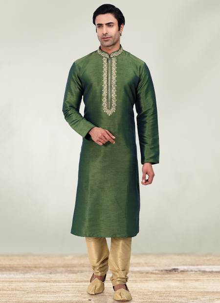 Green Colour Festive Wear Wholesale Kurta pajama Catalog 1670