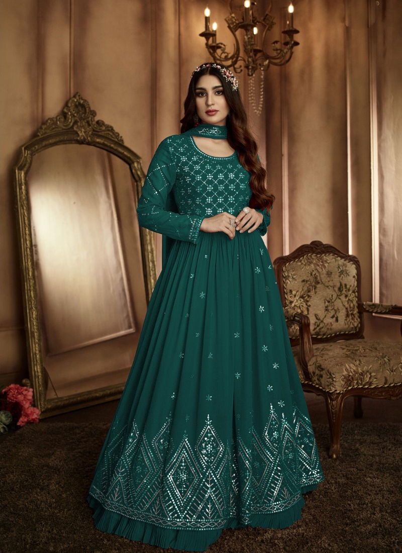 Green Colour Fiona 51173 By Rahi Fashion Gown Catalog 51173 B