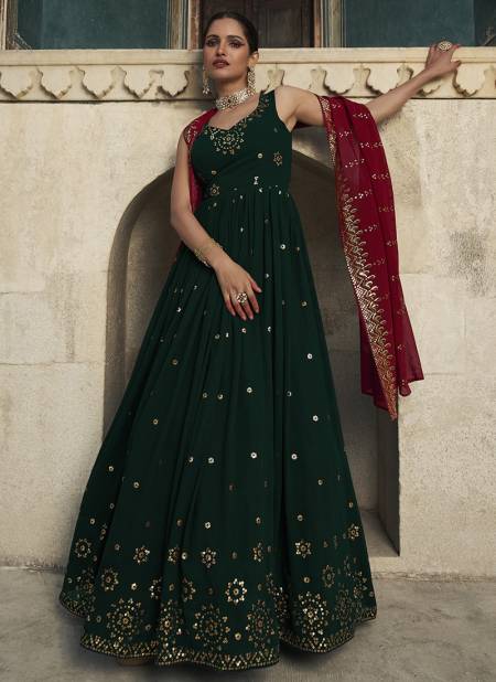 Green Colour Flory Vol 29 By Khushboo Fashion Gown Catalog 4854