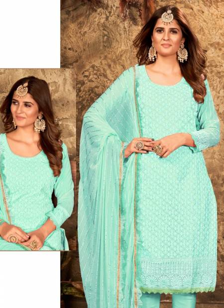 Green Colour Fulkari NX Wholesale Pakistani Salwar Suit Catalog R Fulkari C