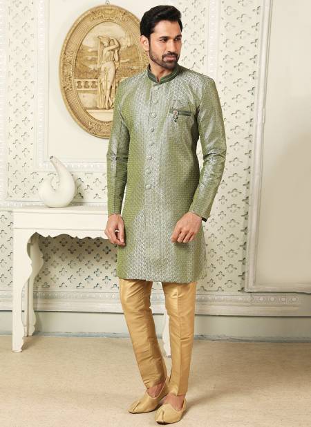 Green Colour Function Wear Exclusive Wholesale Indo Western Catalog 1227