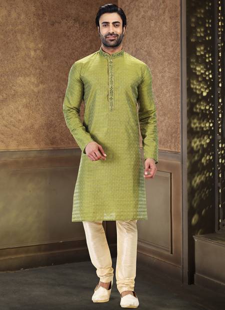 Green Colour Function Wear Exclusive Wholesale Kurta Pajama Catalog 2039