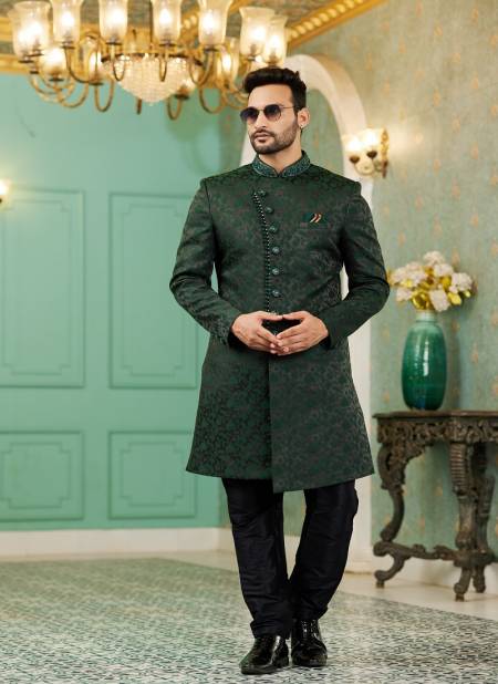 Green Colour Function Wear Mens Indo Western Wholesale Clothing Distribution In India 2727