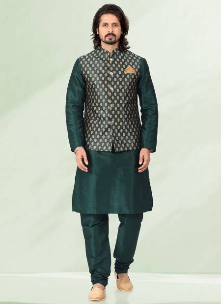 Green Colour Function Wear Wholesale Modi Jacket Kurta Pajama Catalog 1887