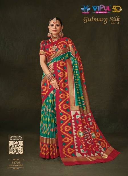 Green Colour Gulmarg Silk Vol  4 By Vipul Printed Silk Saree wholesale Online 81705