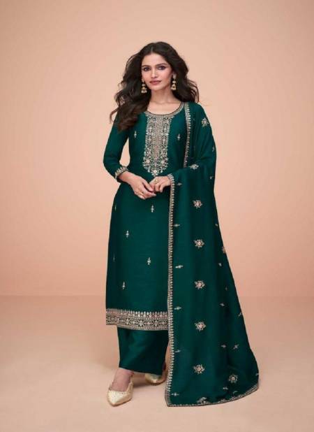 Green Colour Hiva By Aashirwad Creation Premium Silk Designer Salwar Kameez Catalog 9729