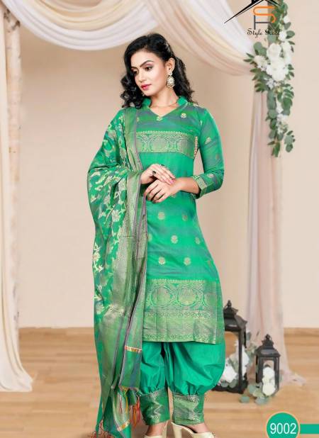 Green Colour Ikaaya Ethnic Wear Wholesale Designer Salwar Suits Catalog 9002