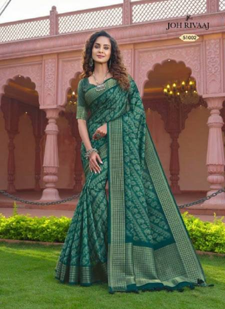 Green Colour Jaimathi Vol 510 By Joh Rivaaj Printed Saree Catalog 51002