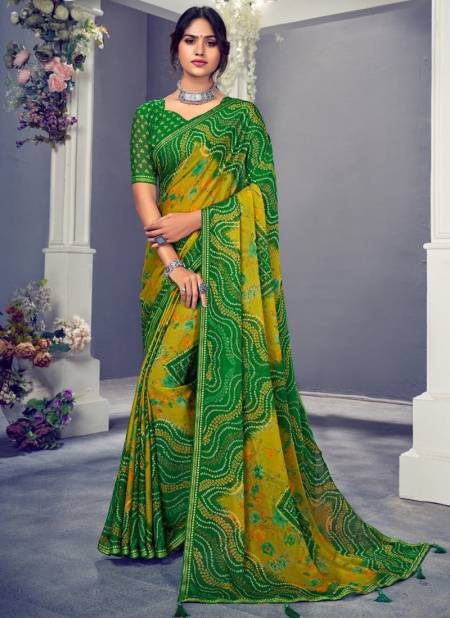 Green Colour Jalpari Wholesale Daily Wear Saree Catalog 19901 A