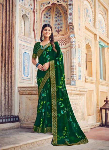 Green Colour Jalsa Vol 6 By Vipul Georgette Printed Daily Wear Sarees Wholesale Price In Surat 75601