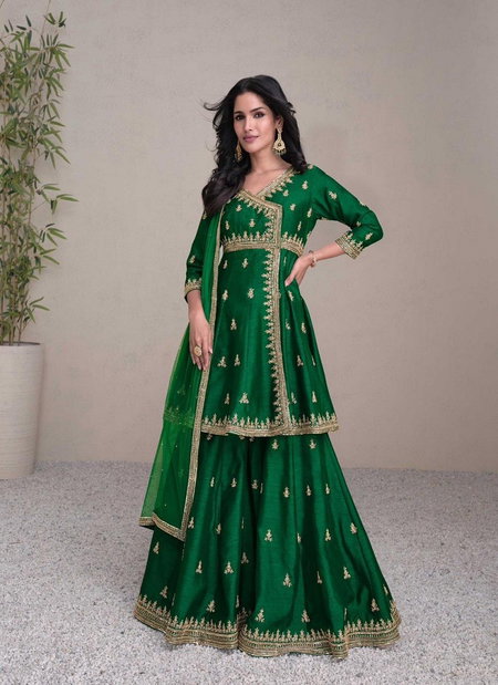 Green Colour Jashn By Sayuri Designer Premium Silk Readymade Suits Exporters In India 5460