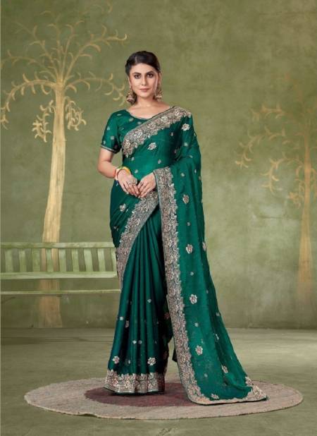 Green Colour Jayshree 2220 A To D Chiffon Designer Wedding Wear Surat Saree Wholesale Market 2220-A