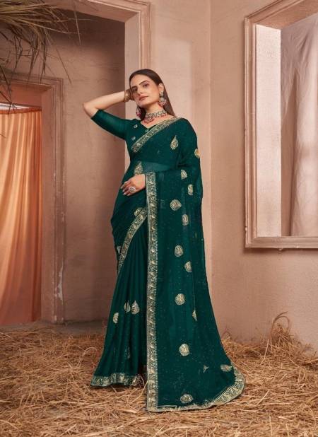 Green Colour Jayshree 2257 A To C Samundar Chiffon Designer Wholesale Saree Suppliers In Mumbai 2257-B