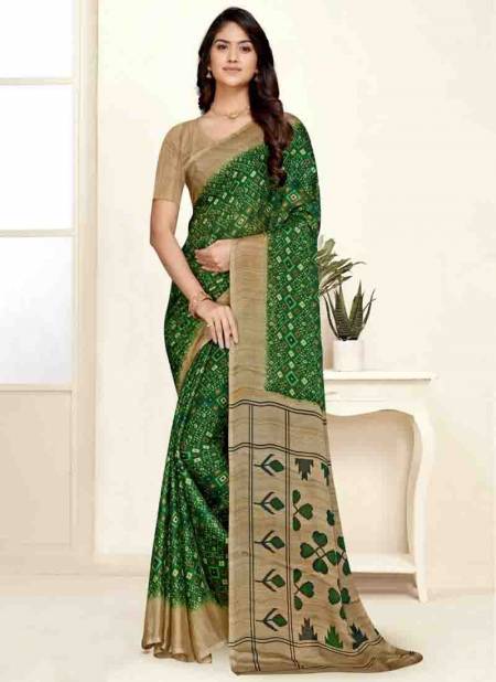 Green Colour Jhalak Chiffon Vol 1 Fancy Wear Wholesale Printed Sarees Catalog 1004