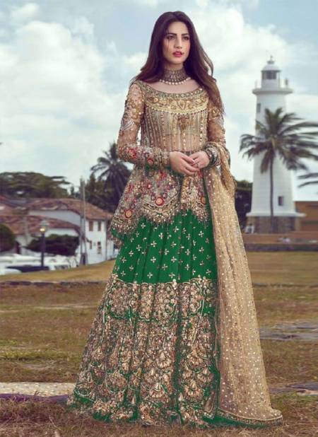 Green Colour KF 113 Wedding Salwar Suit Catalog 113 D