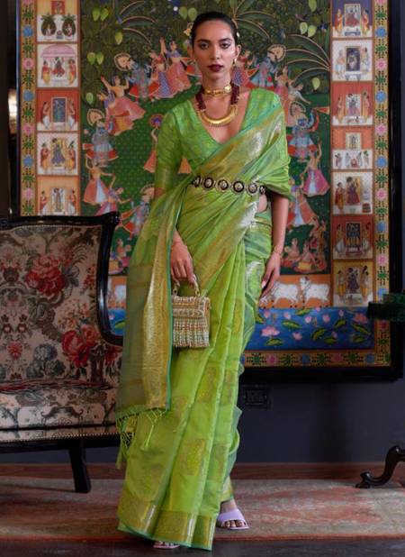 Green Colour Kabinni Organza By Rajtex Colors Printed Sarees Catalog 315002