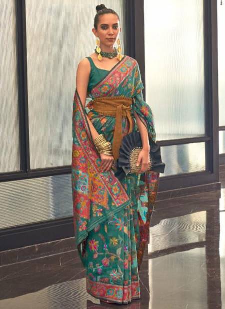 Green Colour Kabira Silk Rajtex Fuction Wear Wholesale printed Saree Catalog 31004