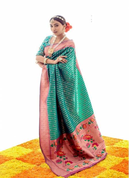 Green Colour Kalakruti By Rajpath Silk Saree Catalog 136006