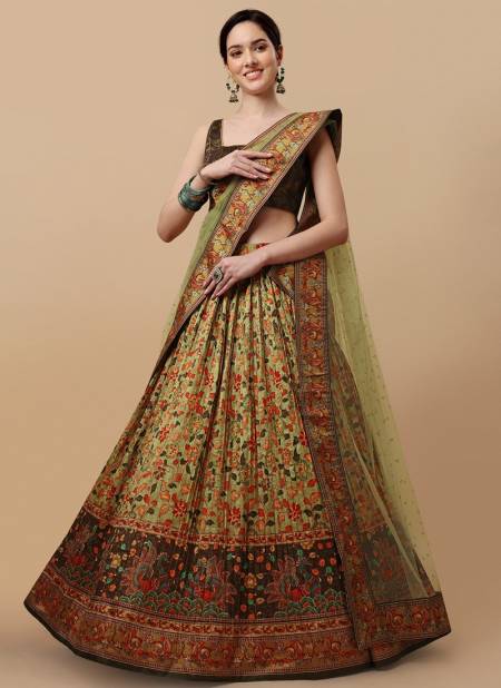 Green Colour Kalamkari Lehenga Exclusive Wear Wholesale Designer Lehenga Catalog 1502