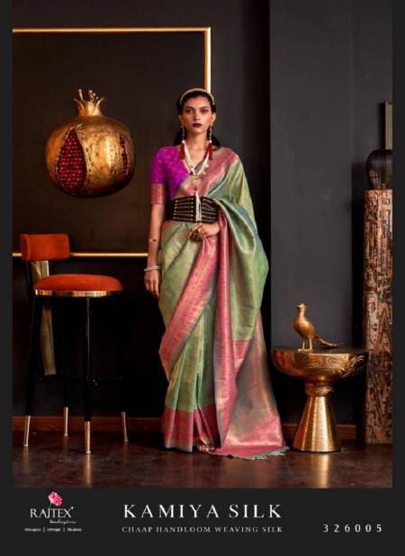 Green Colour Kamiya Silk By Rajtex Silk Designer Saree Catalog 326005