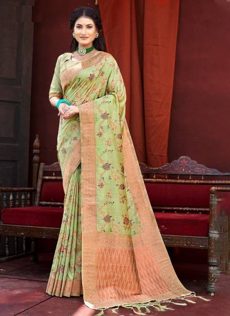 Green Colour Kanhaiya By Sangam Silk Saree Catalog 1003