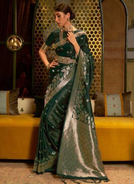 Green Colour Karadhya Silk Festive Wear Wholesale Designer Sarees Catalog 287005