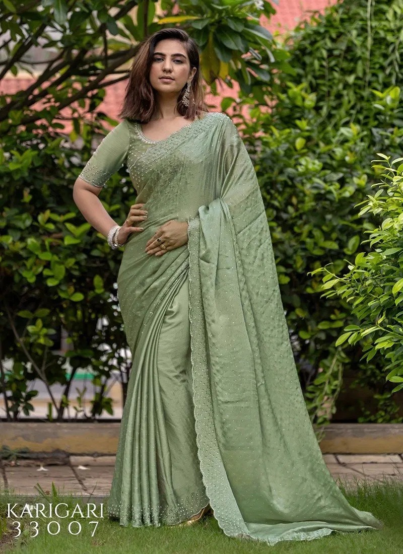 Green Colour Karigari Vol 2 By Sethnic Satin Fancy Wholesale Saree Suppliers In Mumbai 33007