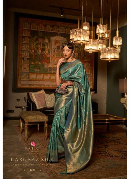 Green Colour Karnaaz Silk By Rajtex Wedding Saree Catalog 256002