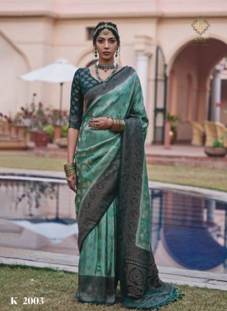 Green Colour Kasha Vol 2 By Kira Mushroom Satin Wedding Wear Sarees Suppliers In India K2003