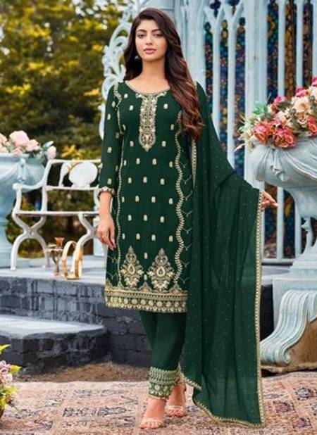 Green Colour Kashish Festive Wear Wholesale Georgette Salwar Suit Catalog 2014 A
