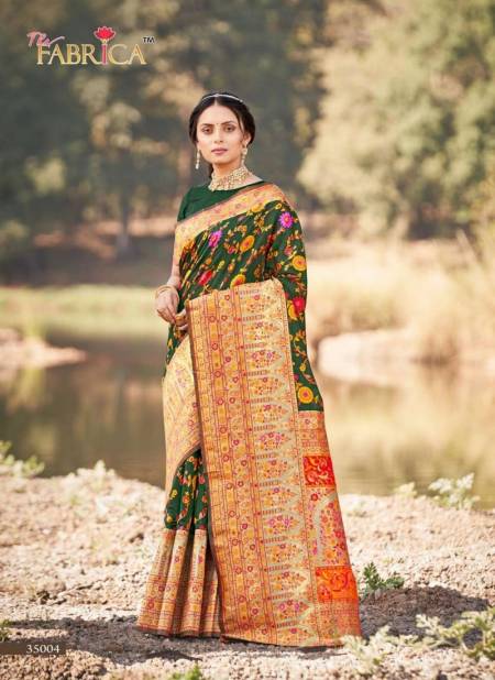 Green Colour Kashmiri Silk Vol 2 By The Fabrica Wedding Sarees Catalog 35004