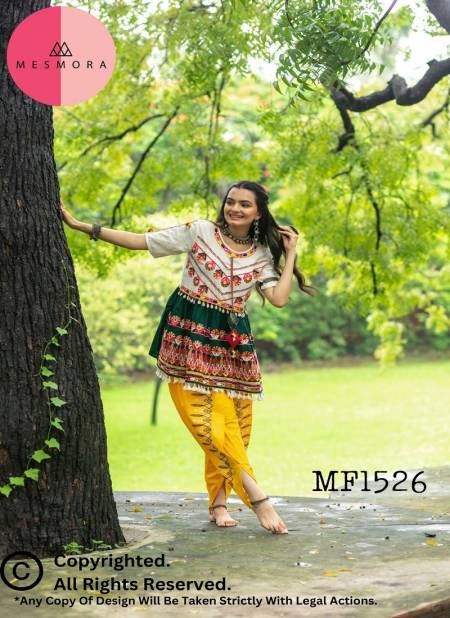 Green Colour Katputli Kedia Vol 2 By Mesmora Navratri Woman Kurti With Bottom Suppliers In India MF1526